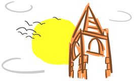 dettaglio stilizzato di un campanile isolato 52477767