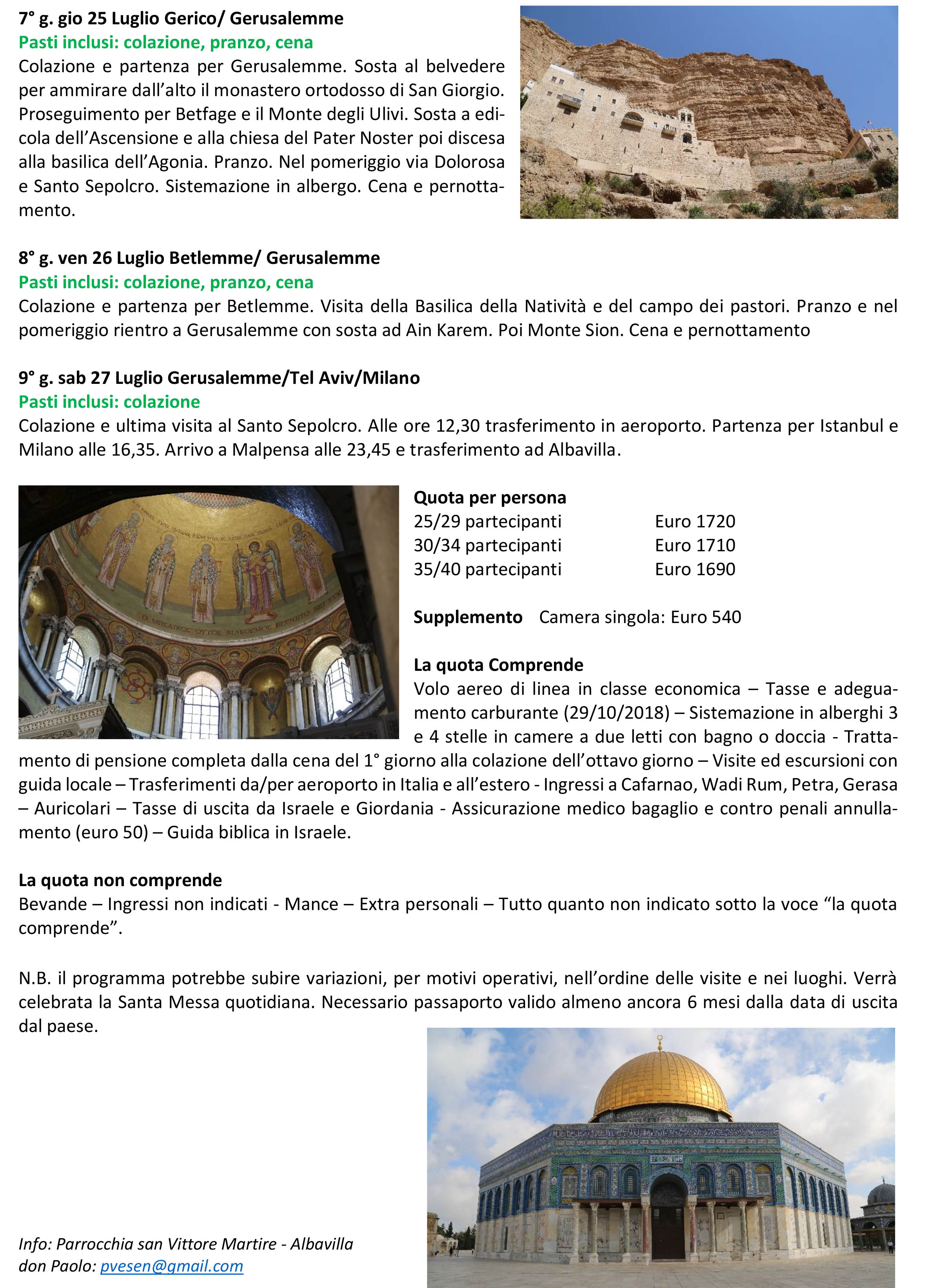 Albavilla Isreale Giordania 2019 2