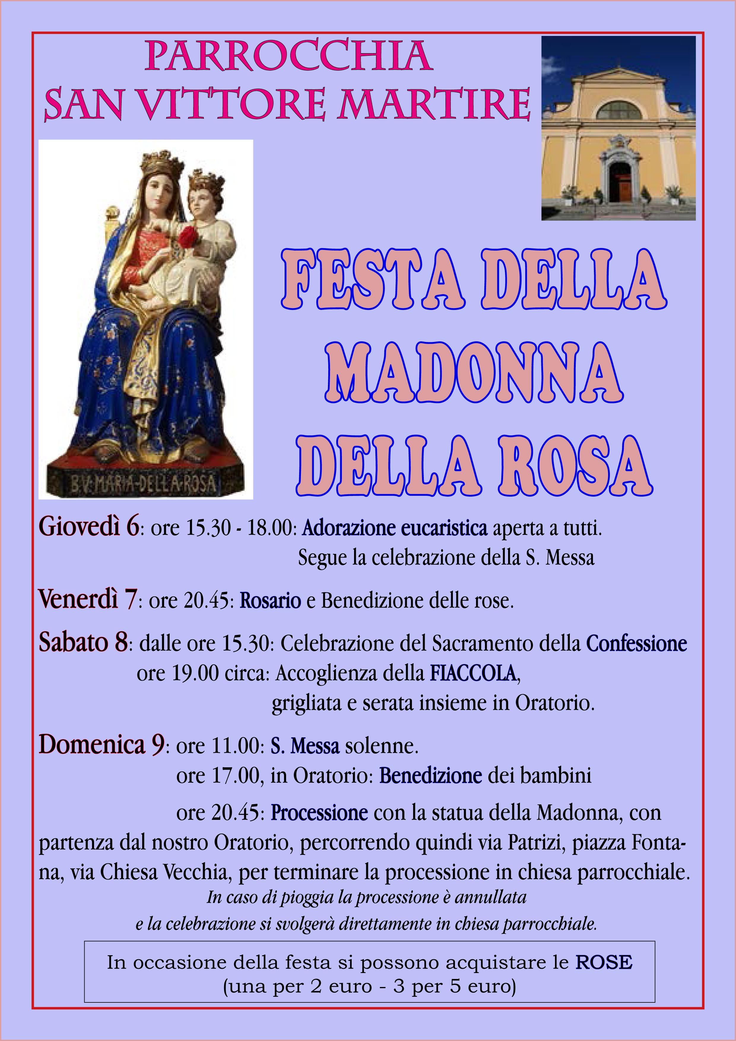 Volantino Madonna della Rosa 2018
