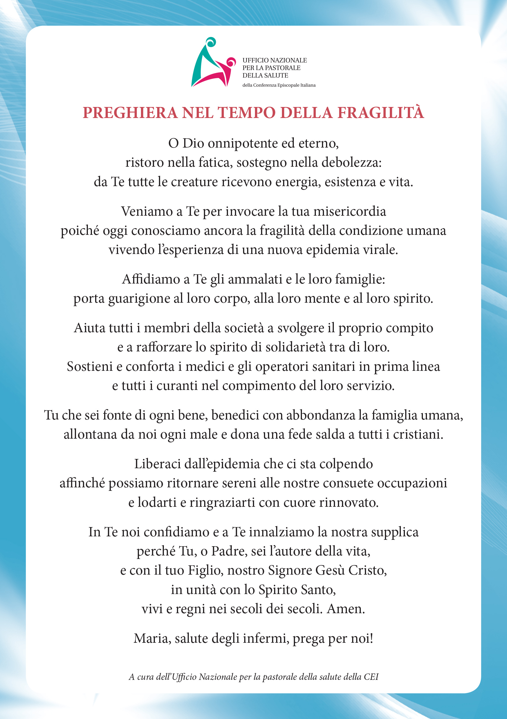 preghiera nel tempo di fragilita 1