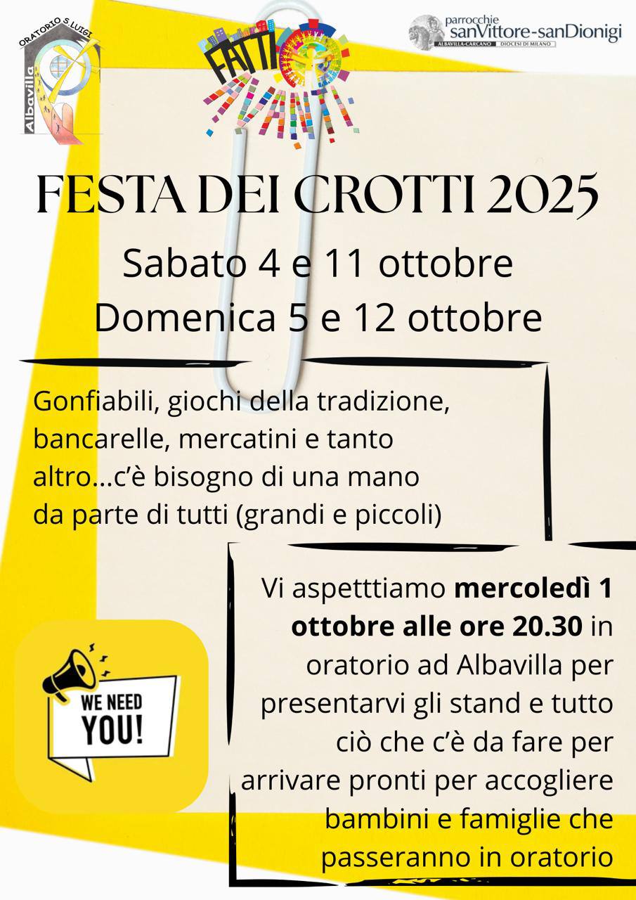 crotti 2025 volontari cercari